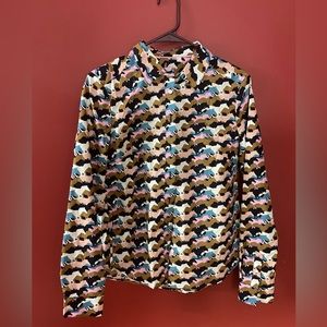 Boden horse print shirt. BNWOT. Size 6. Pristine.